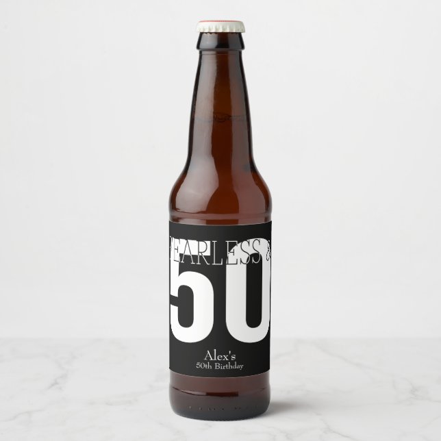 Rótulo Para Garrafa De Cerveja 50º Aniversário sem-abrigo (Frente)