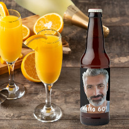 Rótulo Para Garrafa De Cerveja 60ª foto de aniversário alô 60 caras homens