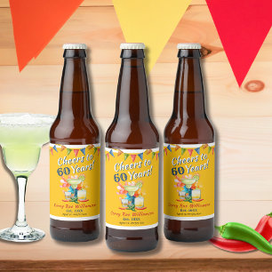 Rótulo Para Garrafa De Cerveja 60º Aniversário Alegra a 60 anos Fiesta