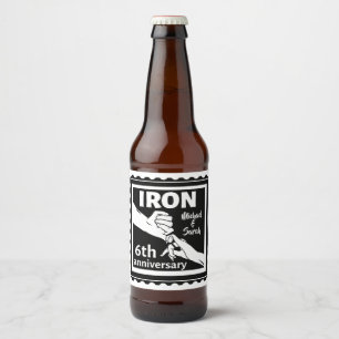 Rótulo Para Garrafa De Cerveja 6 de aniversário de casamento