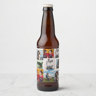 Rótulo Para Garrafa De Cerveja 9 Colagem Personalizada Personalizada de Fotos