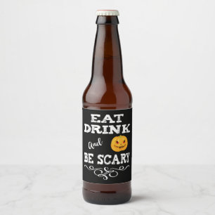 Rótulo Para Garrafa De Cerveja A Festa De Halloween Bebe E Fica Assustada Com A C