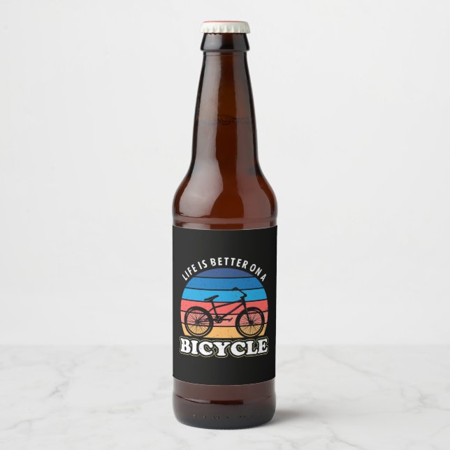 Rótulo Para Garrafa De Cerveja A Vida É Melhor Num Bicicleto (Frente)
