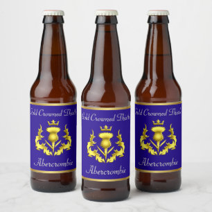 Rótulo Para Garrafa De Cerveja Abercrombie Dourado Thiste Crowned