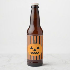 Rótulo Para Garrafa De Cerveja Abóboras de Halloween Divertidas e Elegantes