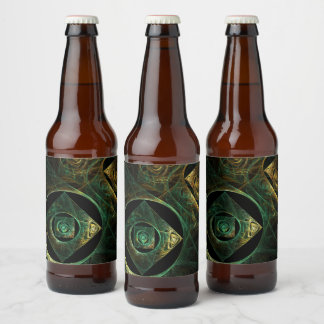 Rótulo Para Garrafa De Cerveja Abstrato de arte de vibrações mágicas