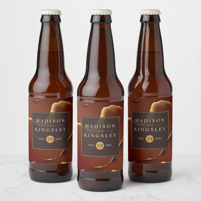 Rótulo Para Garrafa De Cerveja Abstrato Vermelho Inky Tertão Vermelho Incrível Ca (Garrafas)