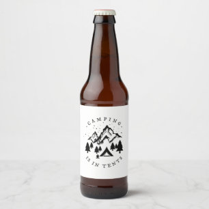 Rótulo Para Garrafa De Cerveja Acampamento - Acampamento Em Tendas