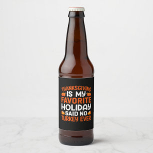 Rótulo Para Garrafa De Cerveja Ação De Graças É Meu Feriado Favorito