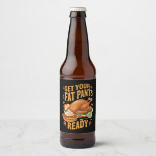 Rótulo Para Garrafa De Cerveja Ação de Graças Engraçada Prepare Seu Calção Gordo