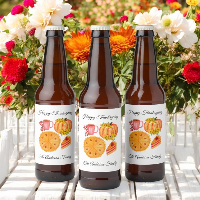 Rótulo Para Garrafa De Cerveja Ação de Graças Pumpkin Spice Latte (Criador carregado)