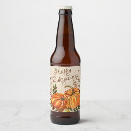 Rótulo Para Garrafa De Cerveja Ação de Graças Pumpkins