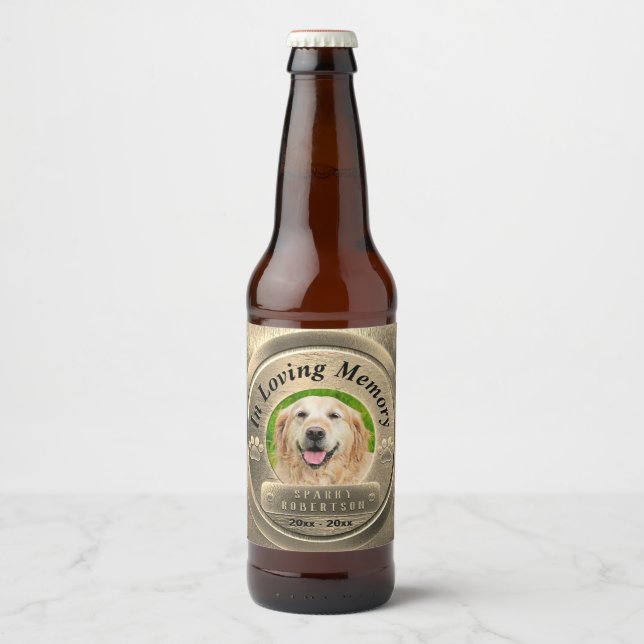 Rótulo Para Garrafa De Cerveja Adicionar Memorial de Pet de Fotografia (Frente)