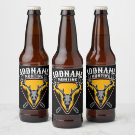Rótulo Para Garrafa De Cerveja ADICIONAR NOME Crânio de Alce Caçador Grandes Chif