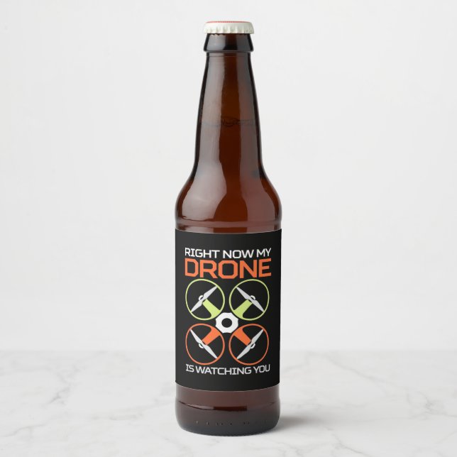 Rótulo Para Garrafa De Cerveja Agora Meu Drone (Frente)
