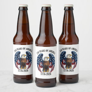Rótulo Para Garrafa De Cerveja Águia Americana Patriótica 250 Anos 1776-2026