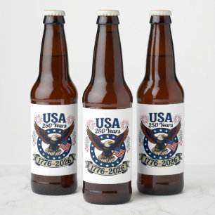 Rótulo Para Garrafa De Cerveja Águia Americana Patriótica 250 Anos 1776-2026