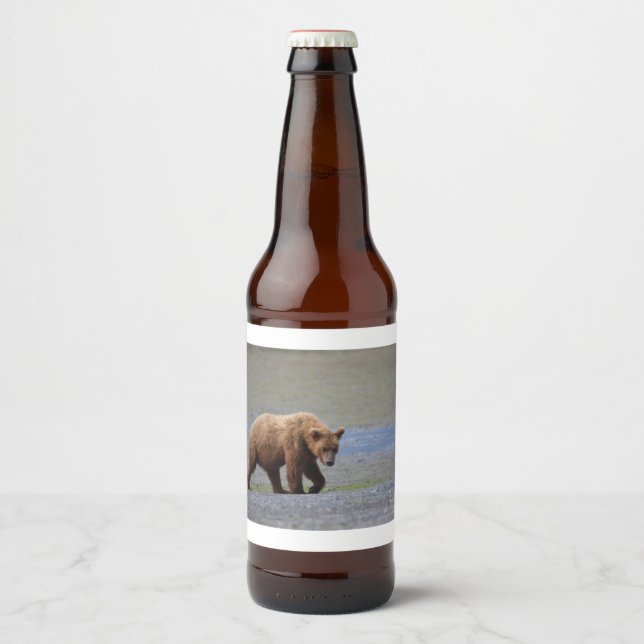 Rótulo Para Garrafa De Cerveja Alasca - Grizzly 9 (Frente)