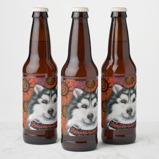 RÓTULO PARA GARRAFA DE CERVEJA ALASKAN MALAMUTE (Garrafas)