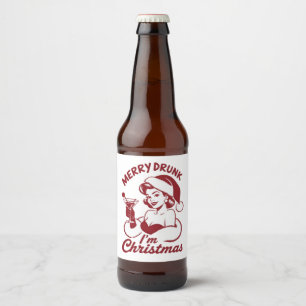 Rótulo Para Garrafa De Cerveja Alegre Bebado Sou Natal Coquetel Snarky Bebendo