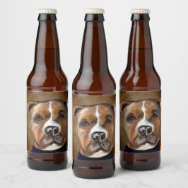 RÓTULO PARA GARRAFA DE CERVEJA AMERICANO STAFFORDSHIRE TERRIER