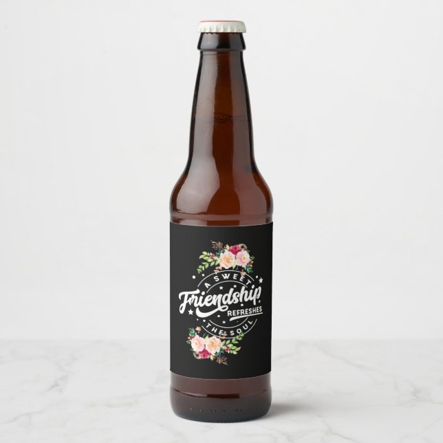 Rótulo Para Garrafa De Cerveja Amizade Doce Refresca A Alma (Frente)