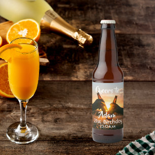 Rótulo Para Garrafa De Cerveja aniversário de 21 anos para cara de cerveja