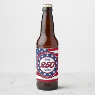 Rótulo Para Garrafa De Cerveja Aniversário de 250 anos da América com a bandeira