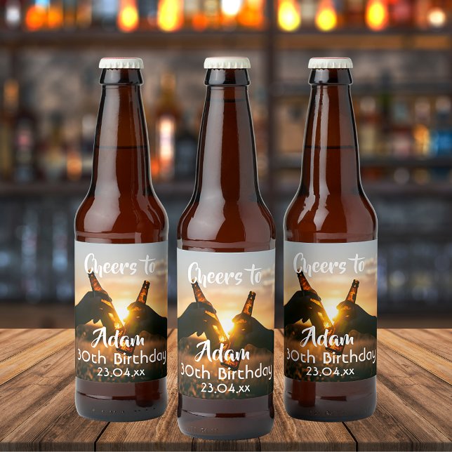 Rótulo Para Garrafa De Cerveja aniversário de 30 anos aplaude caras de cerveja (Criador carregado)