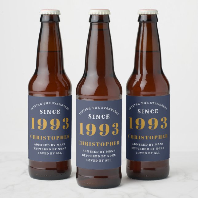 Rótulo Para Garrafa De Cerveja aniversário de 30 anos Nascer 1993 Adicionar nome  (Garrafas)