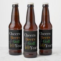 aniversário de 40 anos Cheers and Beers Golf Black