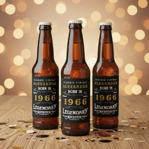 Rótulo Para Garrafa De Cerveja Aniversário de 60 anos Lenda Nascida em 1966 Vinta