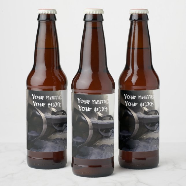 Rótulo Para Garrafa De Cerveja Antigo submarino na neve (Garrafas)