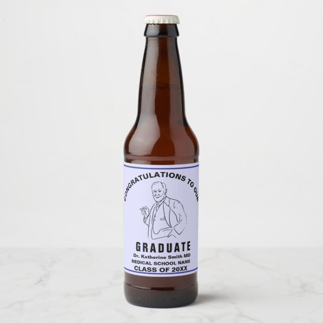 Rótulo Para Garrafa De Cerveja ANTISTRESS Freud Psychiatry Therapy Clinic Health (Frente)