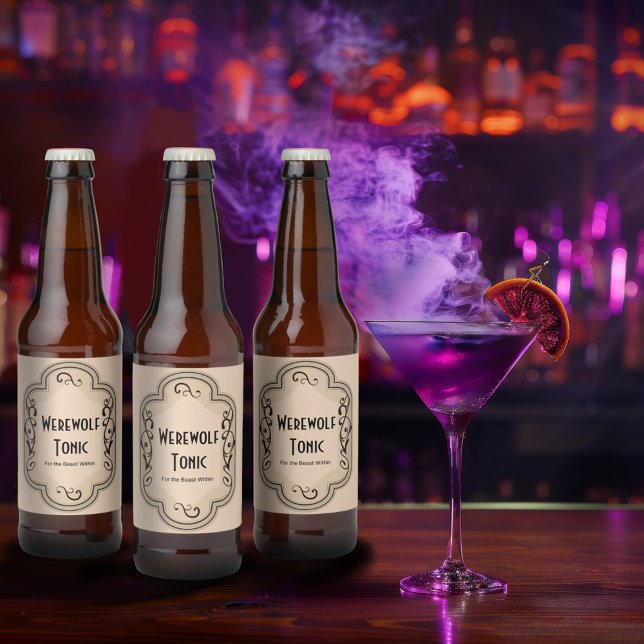 Rótulo Para Garrafa De Cerveja Apotário Tônico do Lobisomem Breve e Boos (Criador carregado)