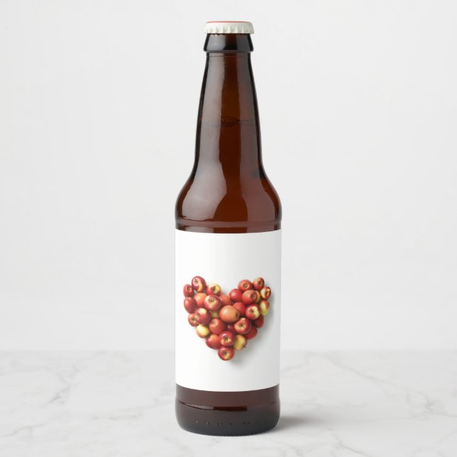 Rótulo Para Garrafa De Cerveja Apple Heart (Frente)