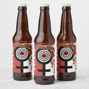 Rótulo Para Garrafa De Cerveja Armas ou Rosas Rever Chá de fraldas Rosas de Equi