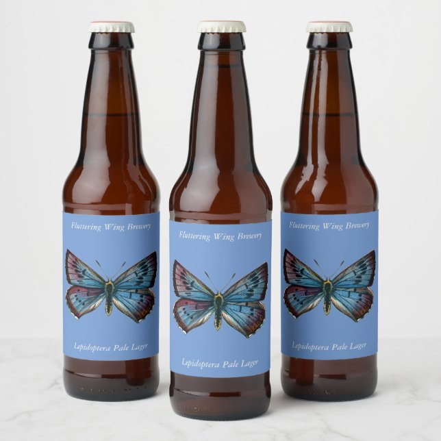 Rótulo Para Garrafa De Cerveja Aron Glaucopsyche - A Grande Borboleta Azul (Garrafas)