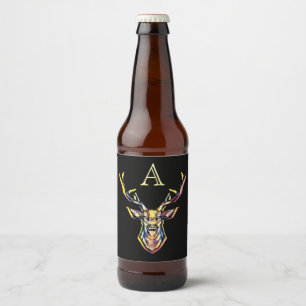 Rótulo Para Garrafa De Cerveja Arte Colorida de Cabeça de Cobra Aquosa