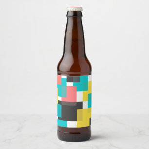 Rótulo Para Garrafa De Cerveja Arte colorida, legal, de tendências, geométrica