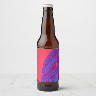 Rótulo Para Garrafa De Cerveja Arte digital azul e vermelha de Colosseum e estát
