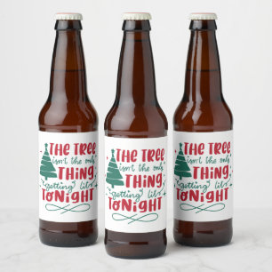 Rótulo Para Garrafa De Cerveja arte engraçada de palavras de árvore iluminada no