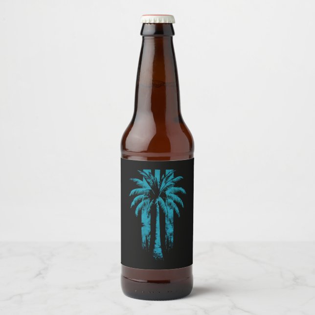 Rótulo Para Garrafa De Cerveja Árvore Tropical de Palma de Vacinação Tropical de  (Frente)