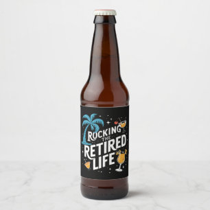 Rótulo Para Garrafa De Cerveja Atirando A Vida Aposentada E Engraçada No Verão