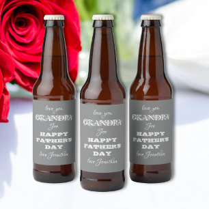 Rótulo Para Garrafa De Cerveja Avô Dia de os pais Feliz - Nome Personalizado