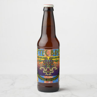 Rótulo Para Garrafa De Cerveja Aztec Invoca A Cerveja Original Americana