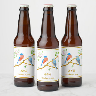 Rótulo Para Garrafa De Cerveja Azulinhos