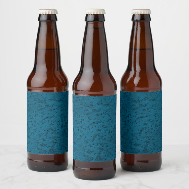 Rótulo Para Garrafa De Cerveja Azure Blue Cork - Grãos de Madeira (Garrafas)