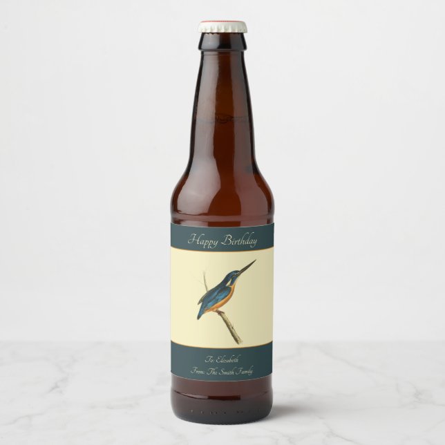 Rótulo Para Garrafa De Cerveja Azure Kingfisher (Frente)