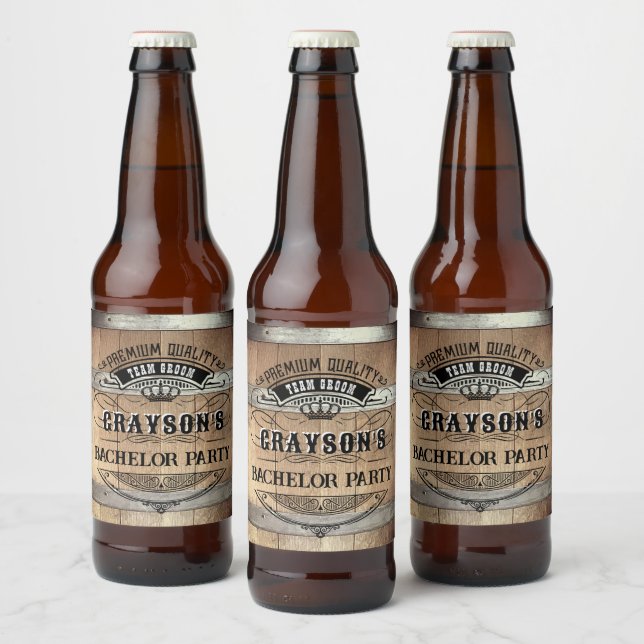Rótulo Para Garrafa De Cerveja Bachelor Rustic Whiskey (Garrafas)